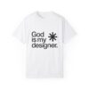 God Is My Designer - Light Icon - Unisex Medium-weighted Cotton Tee - White - Full Front