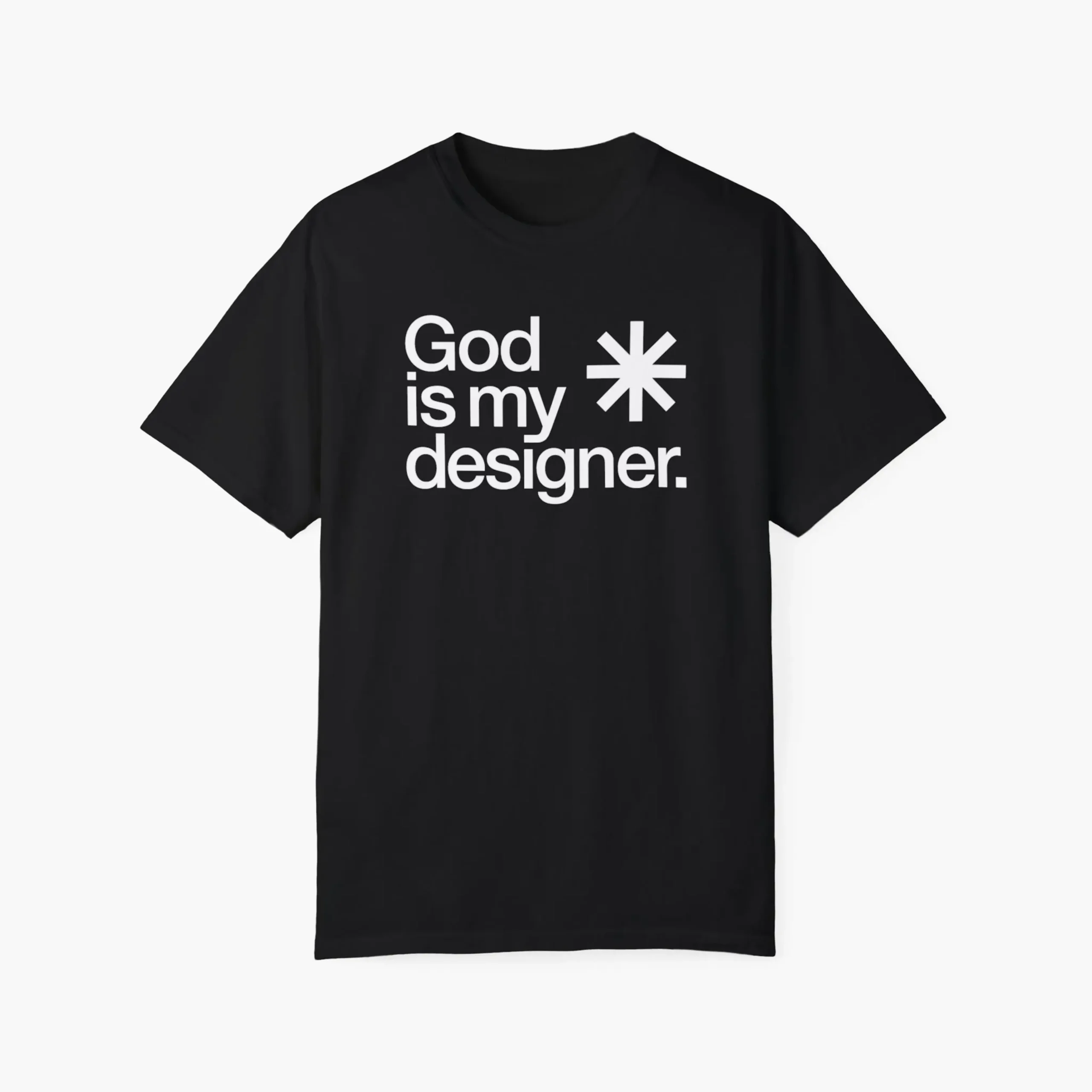 God Is My Designer - Light Icon - Unisex Medium-weighted Cotton Tee - Black