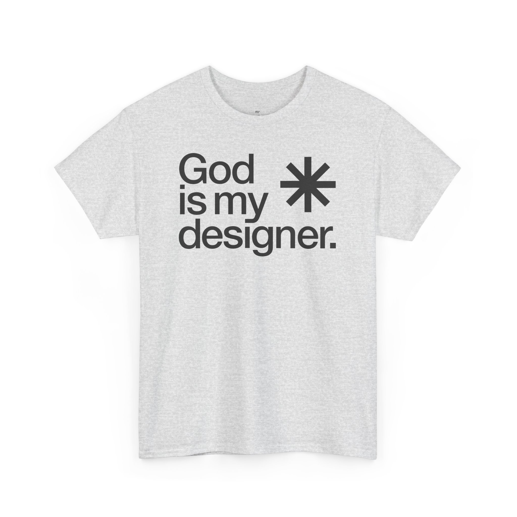 God is My Designer - Light Icon - Unisex Medium-weighted Cotton Tee - Grey